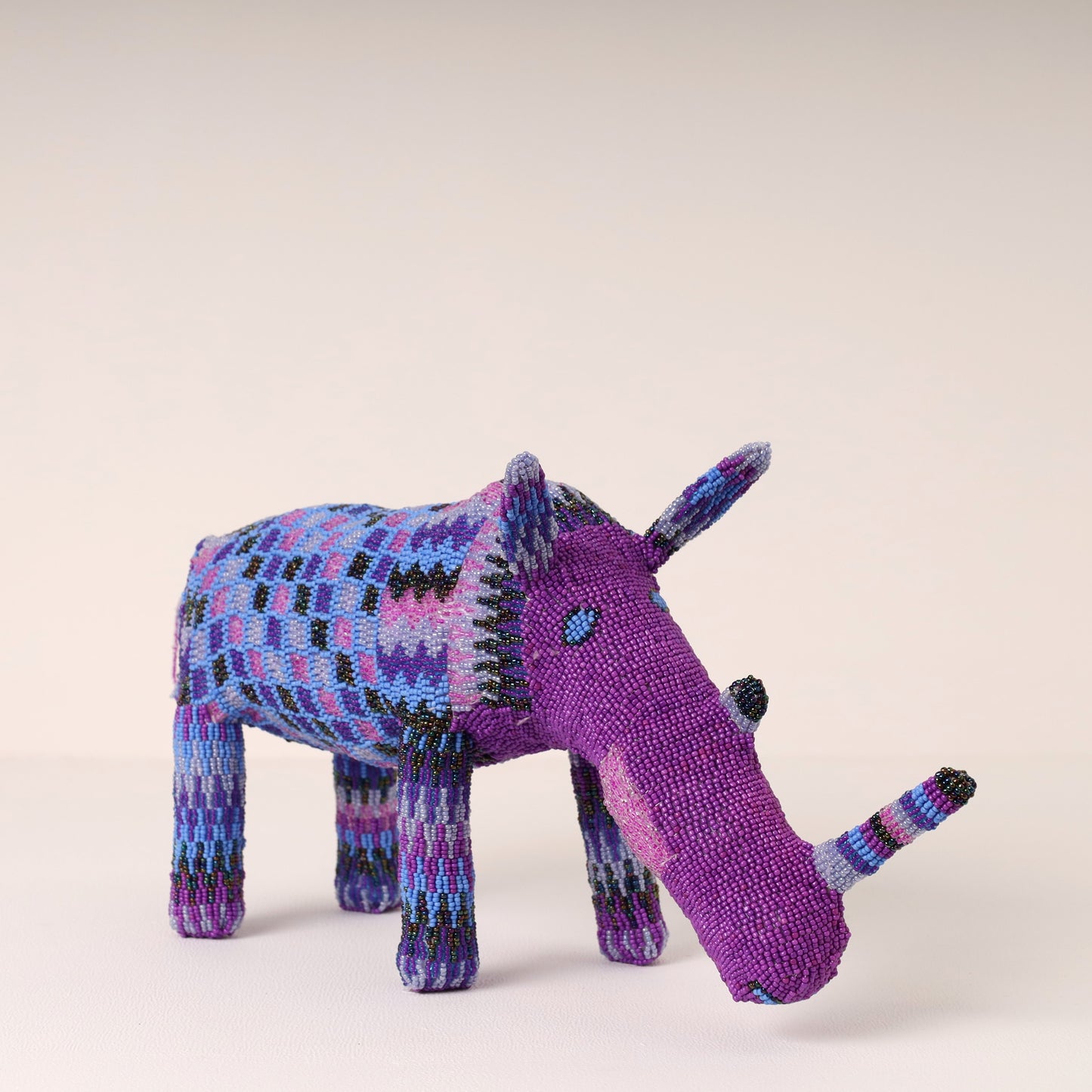 beaded rhino art