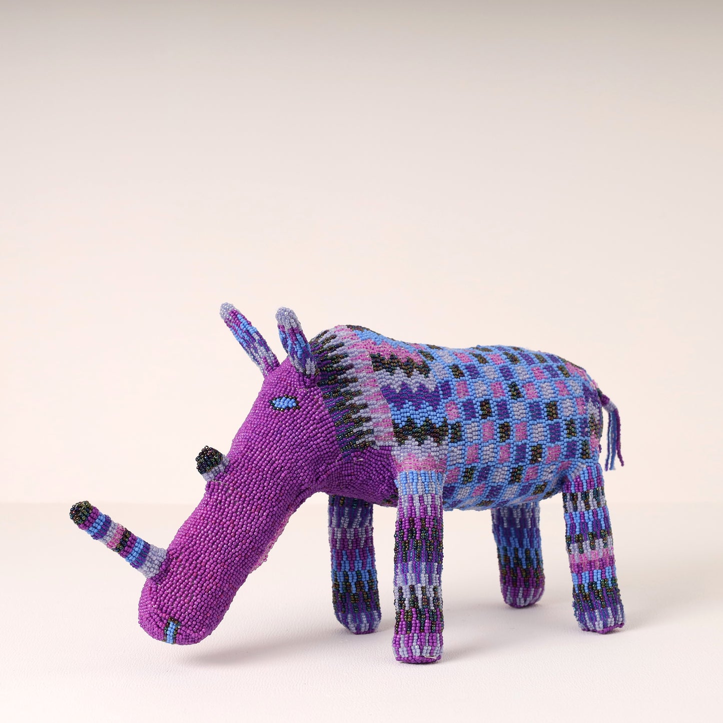 beaded rhino art