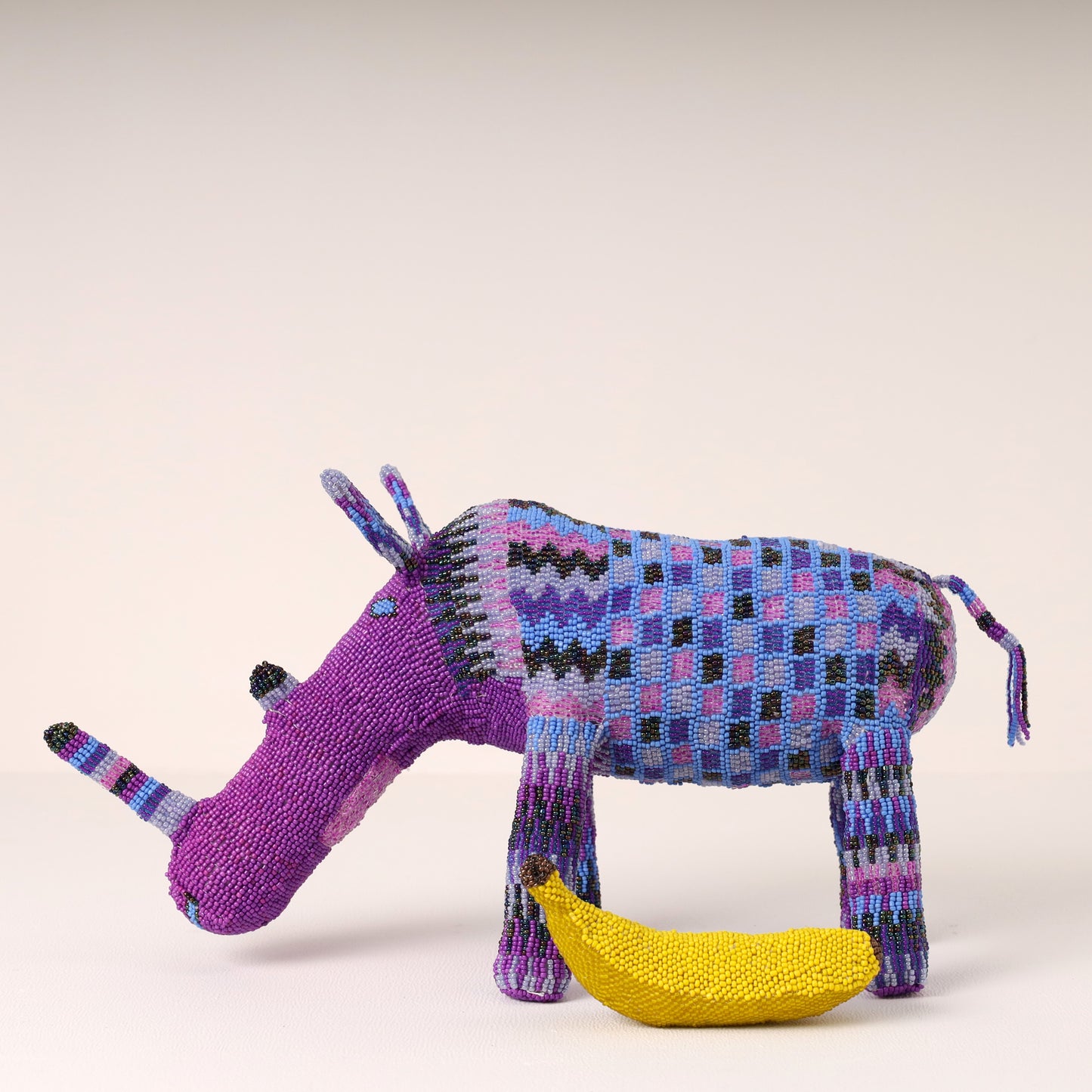 beaded rhino art