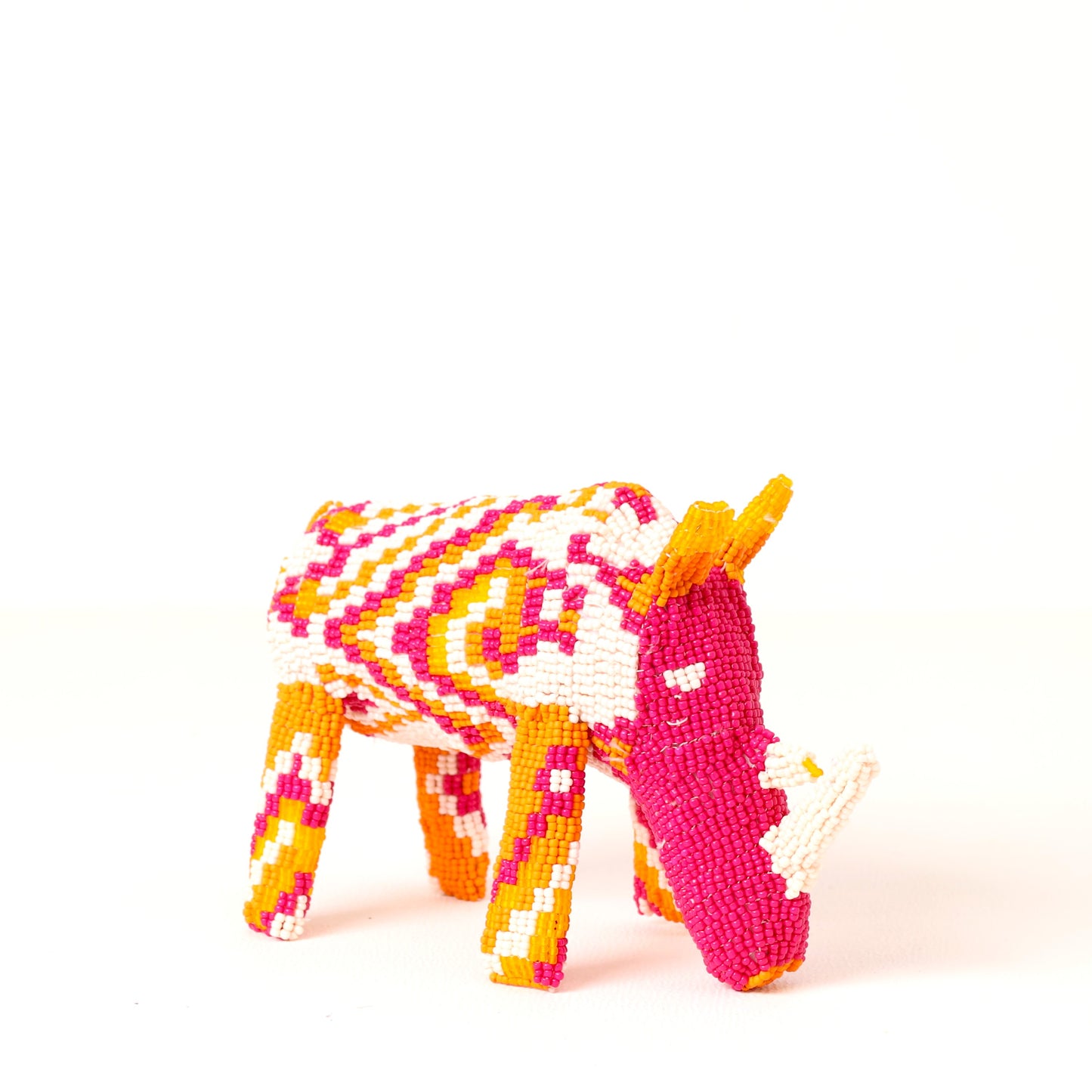 beaded rhino art