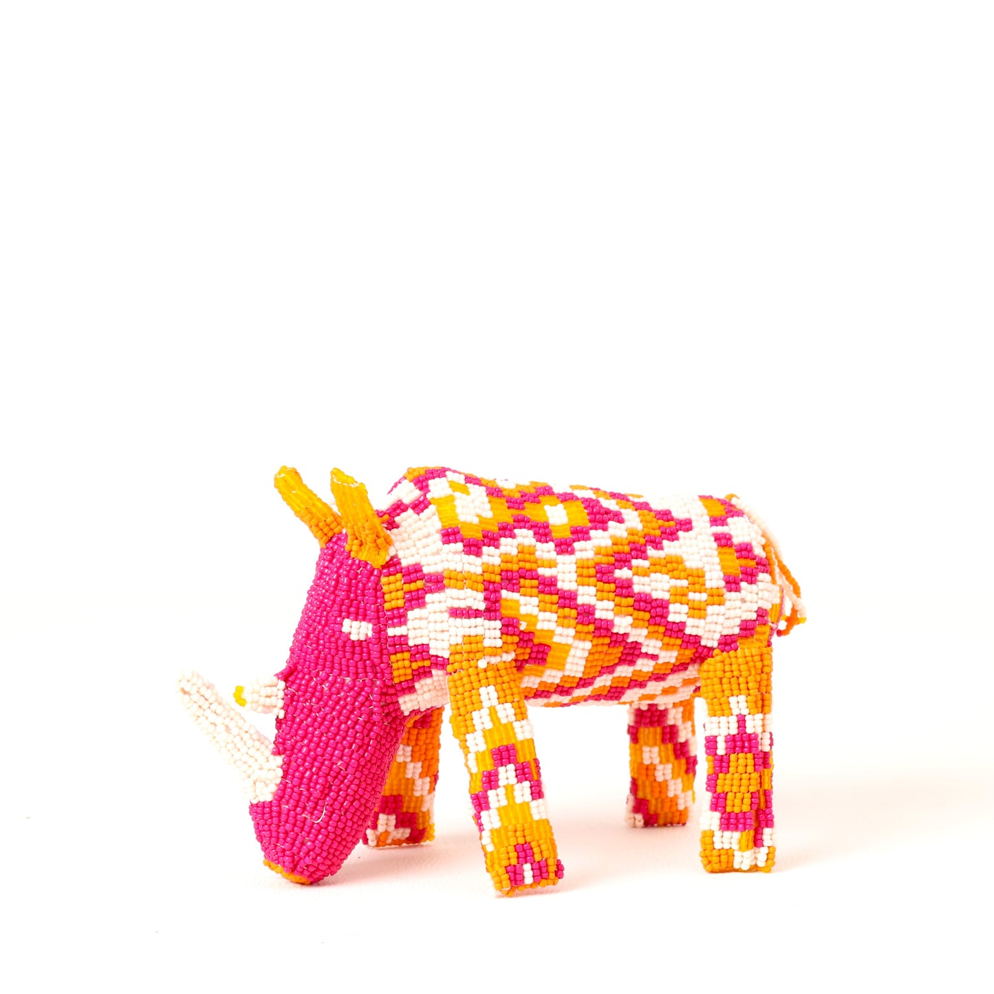 beaded rhino art