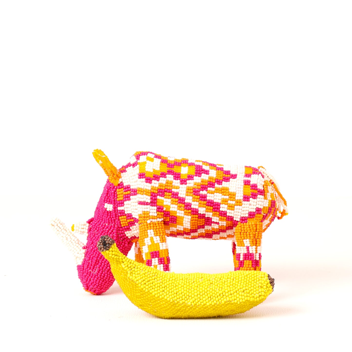 beaded rhino art