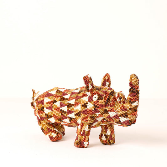 beaded rhino art