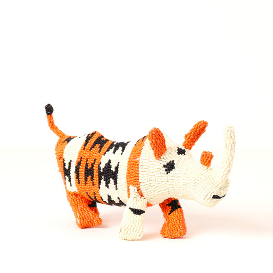 beaded rhino art