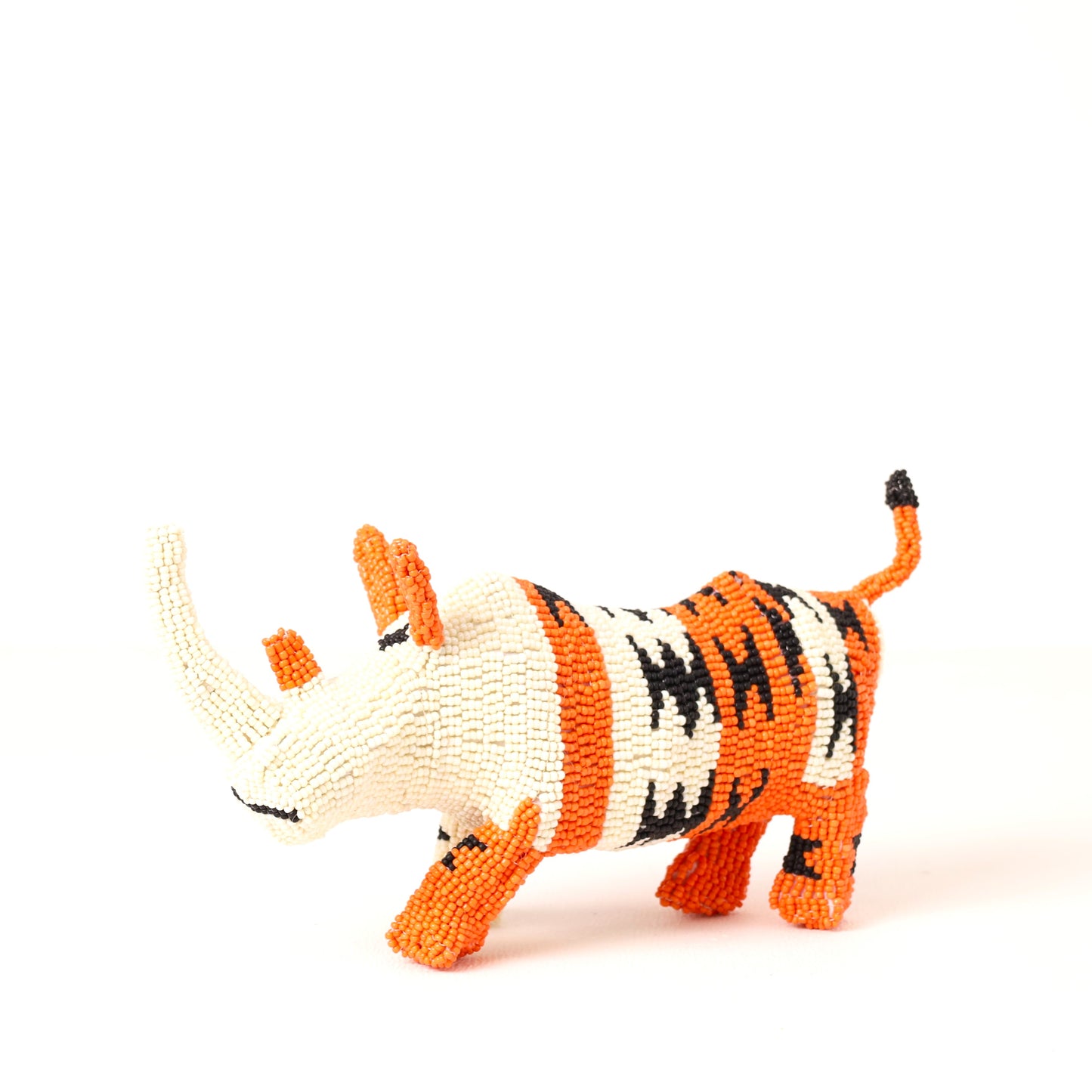 beaded rhino art