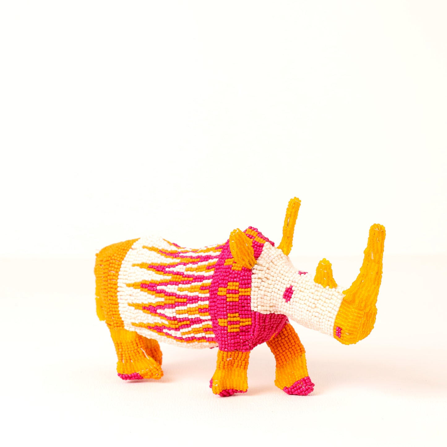 beaded rhino art