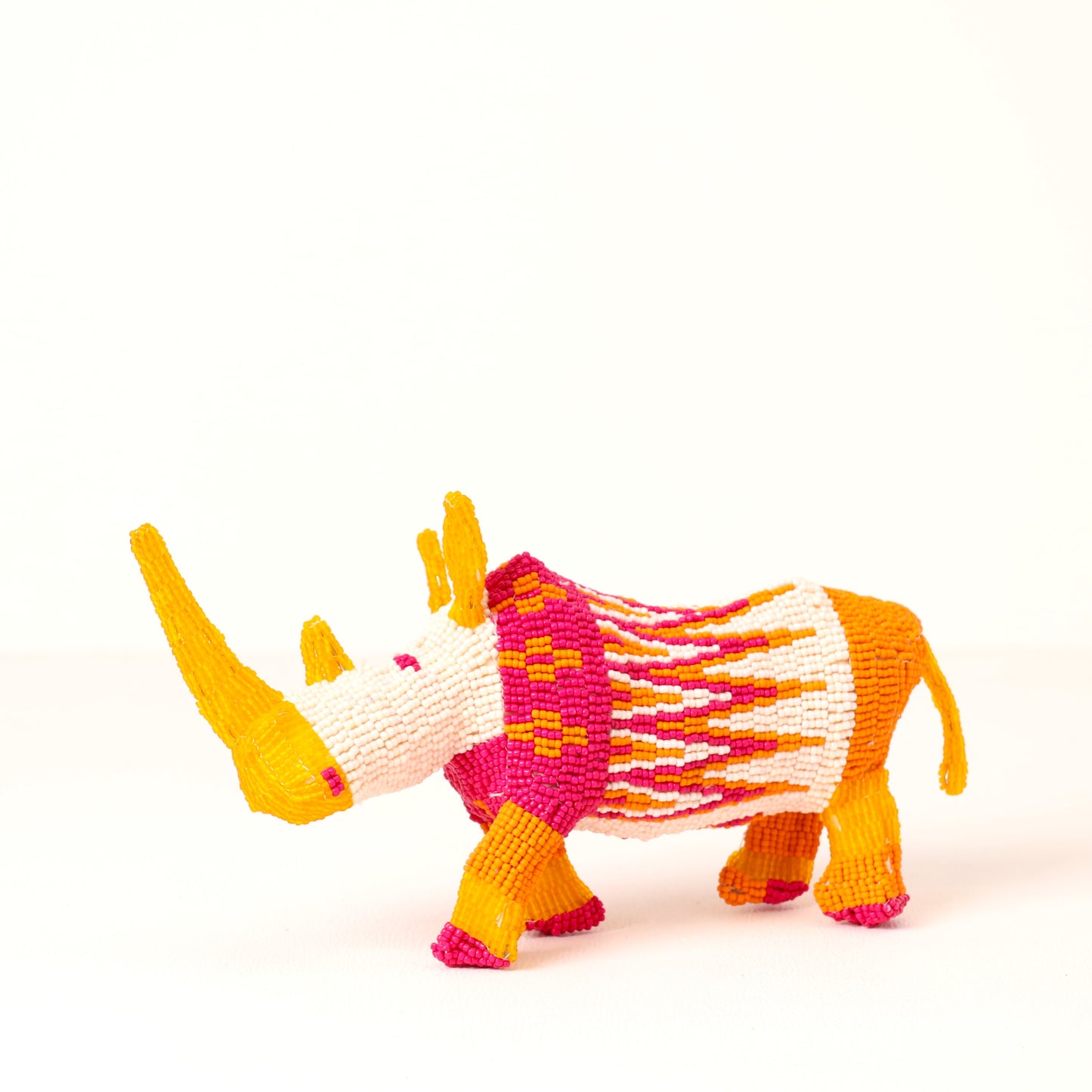 beaded rhino art