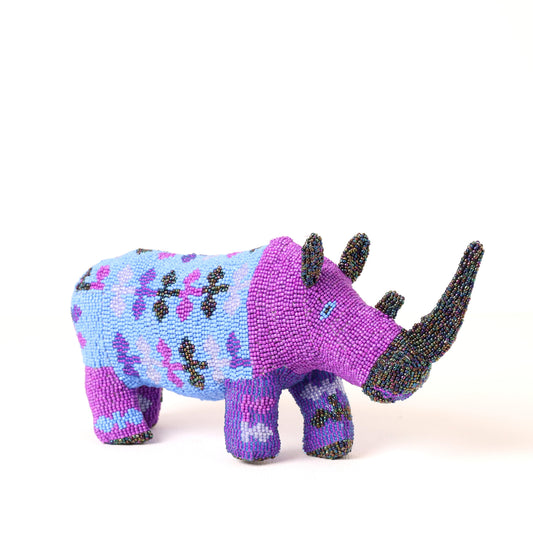 beaded rhino art