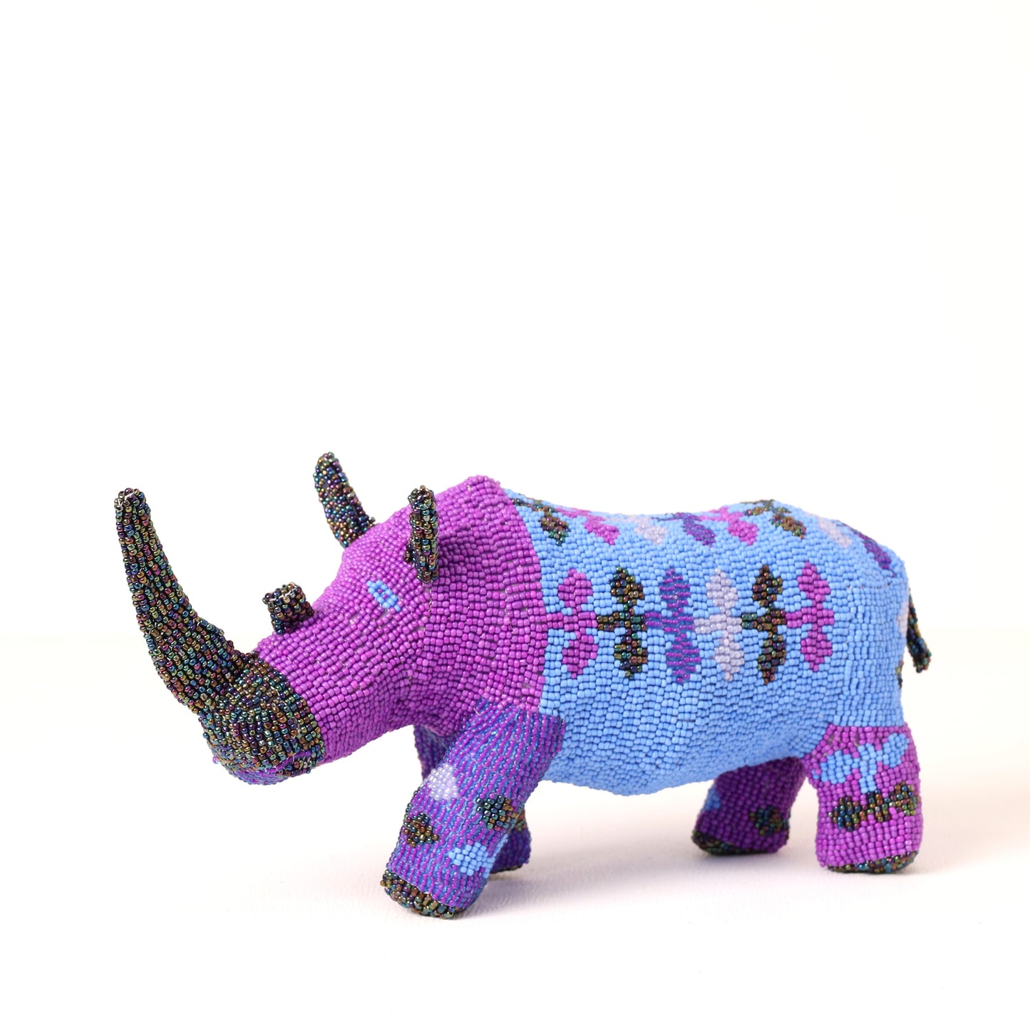 beaded rhino art