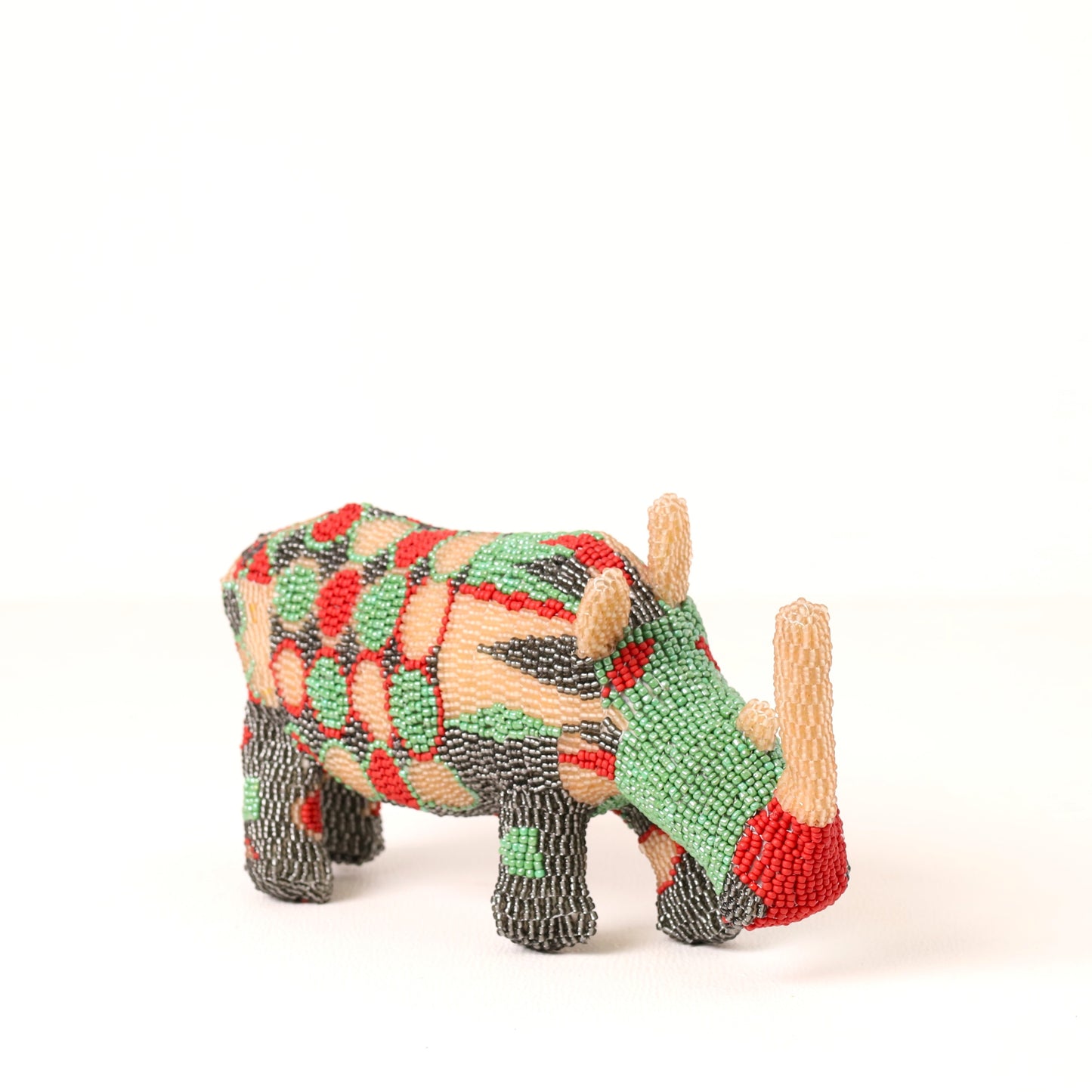 beaded rhino art