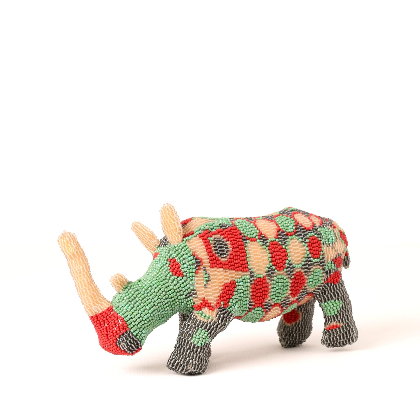 beaded rhino art