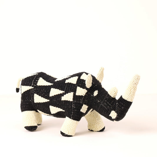 beaded rhino art