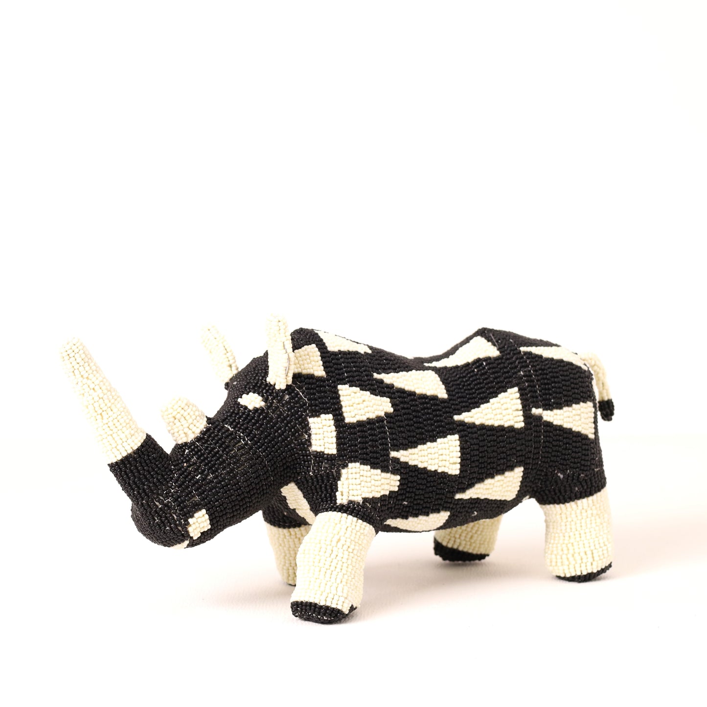 beaded rhino art