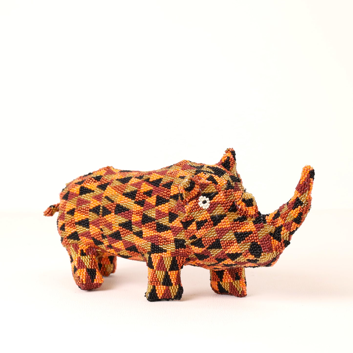 beaded rhino art
