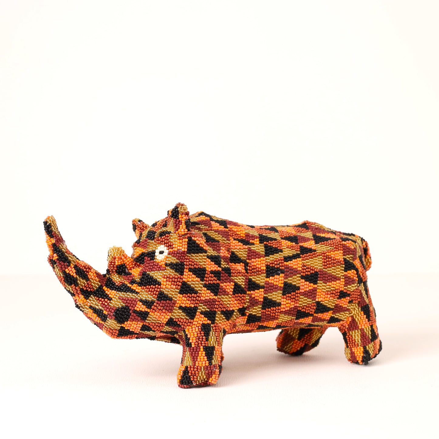beaded rhino art