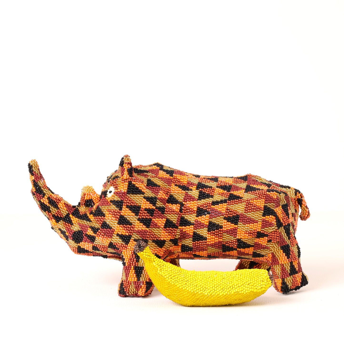 beaded rhino art