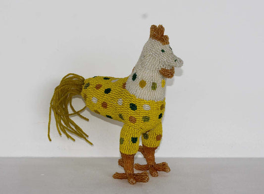 beaded rooster art