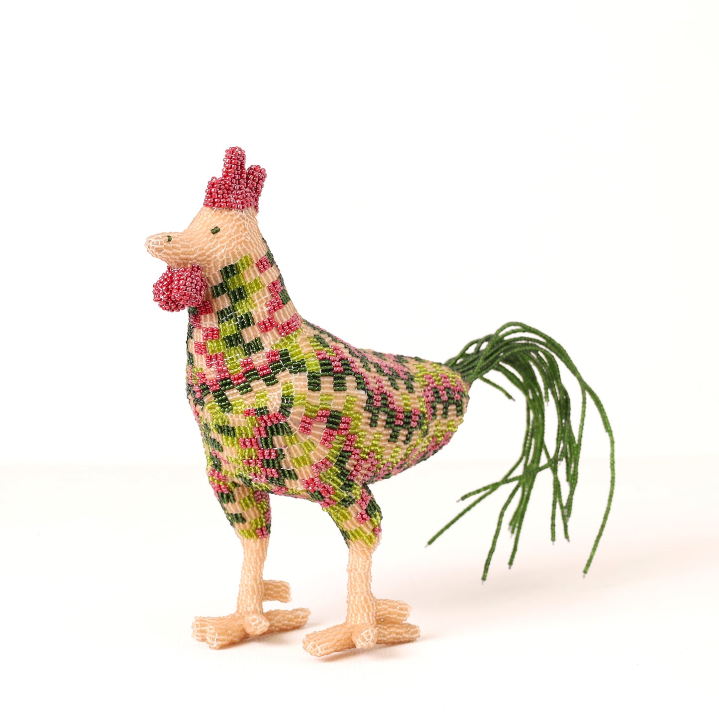 beaded rooster art