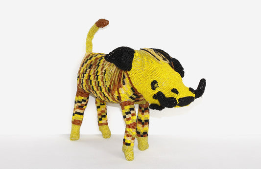 beaded warthog art