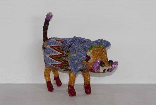 beaded warthog art