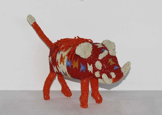 beaded warthog art