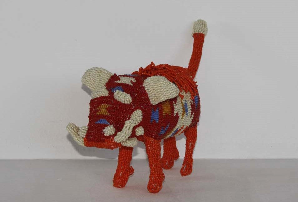 beaded warthog art