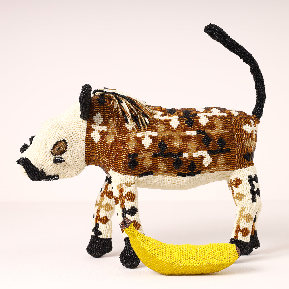 Handmade African beaded warthog sculpture