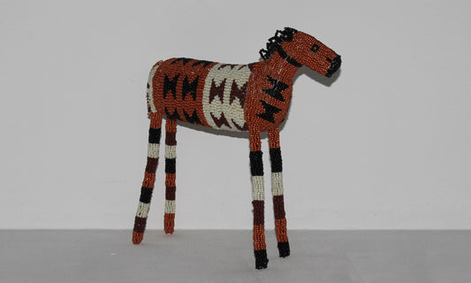 beaded zebra art