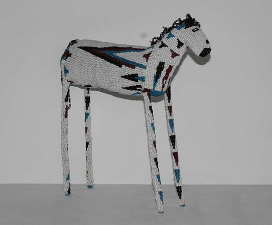 beaded zebra art