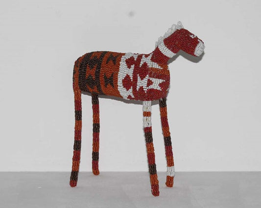 beaded zebra art