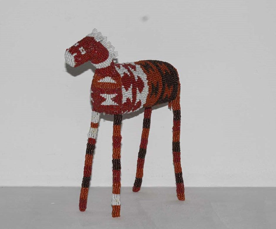 beaded zebra art