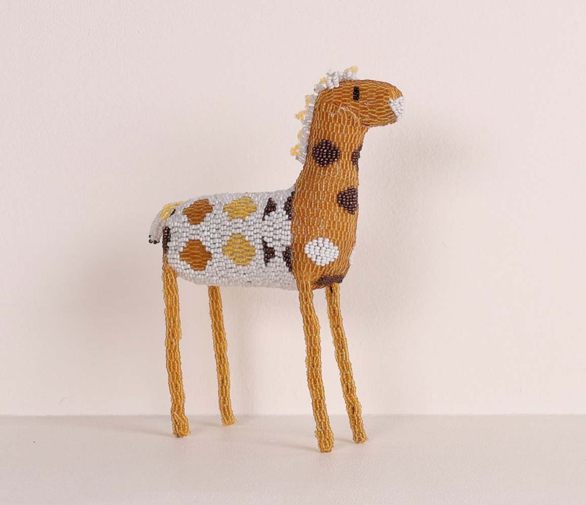 beaded zebra art