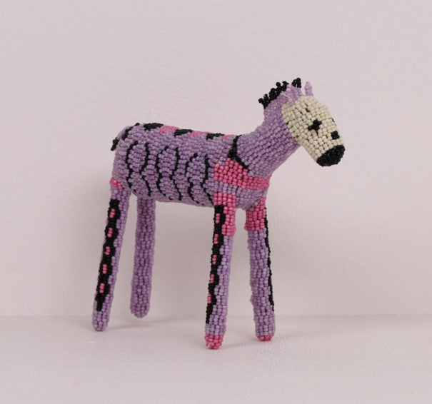 beaded zebra art