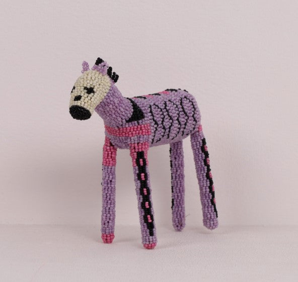 beaded zebra art