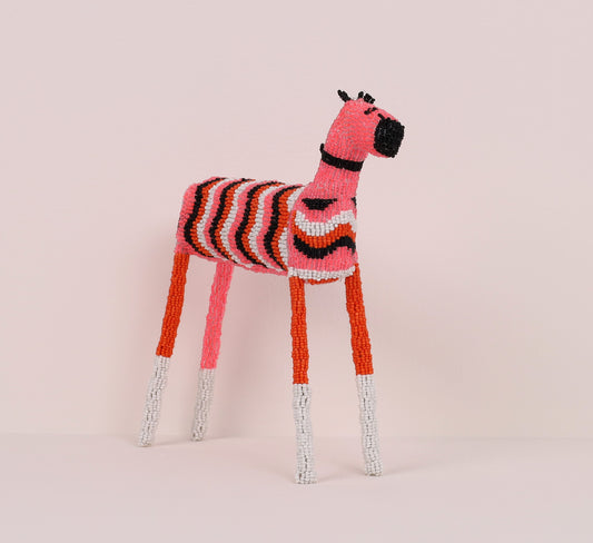 beaded zebra art