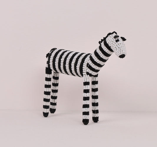 beaded zebra art