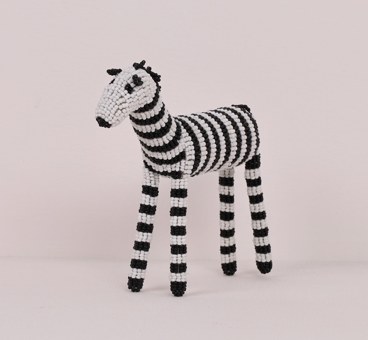 beaded zebra art