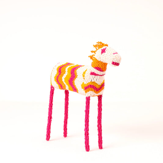 beaded zebra art