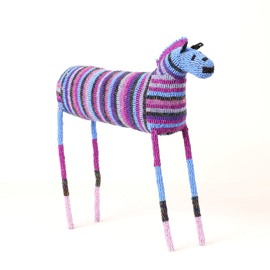 beaded zebra art
