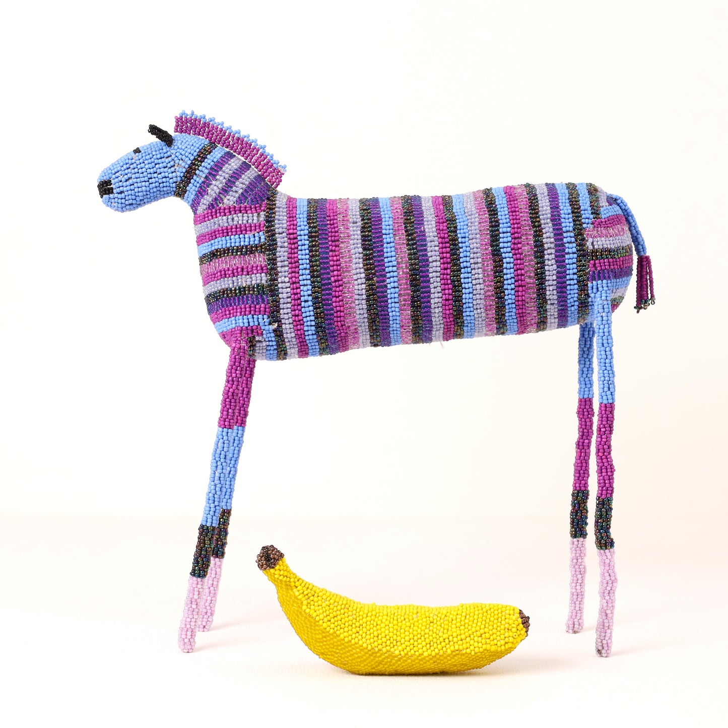 beaded zebra art