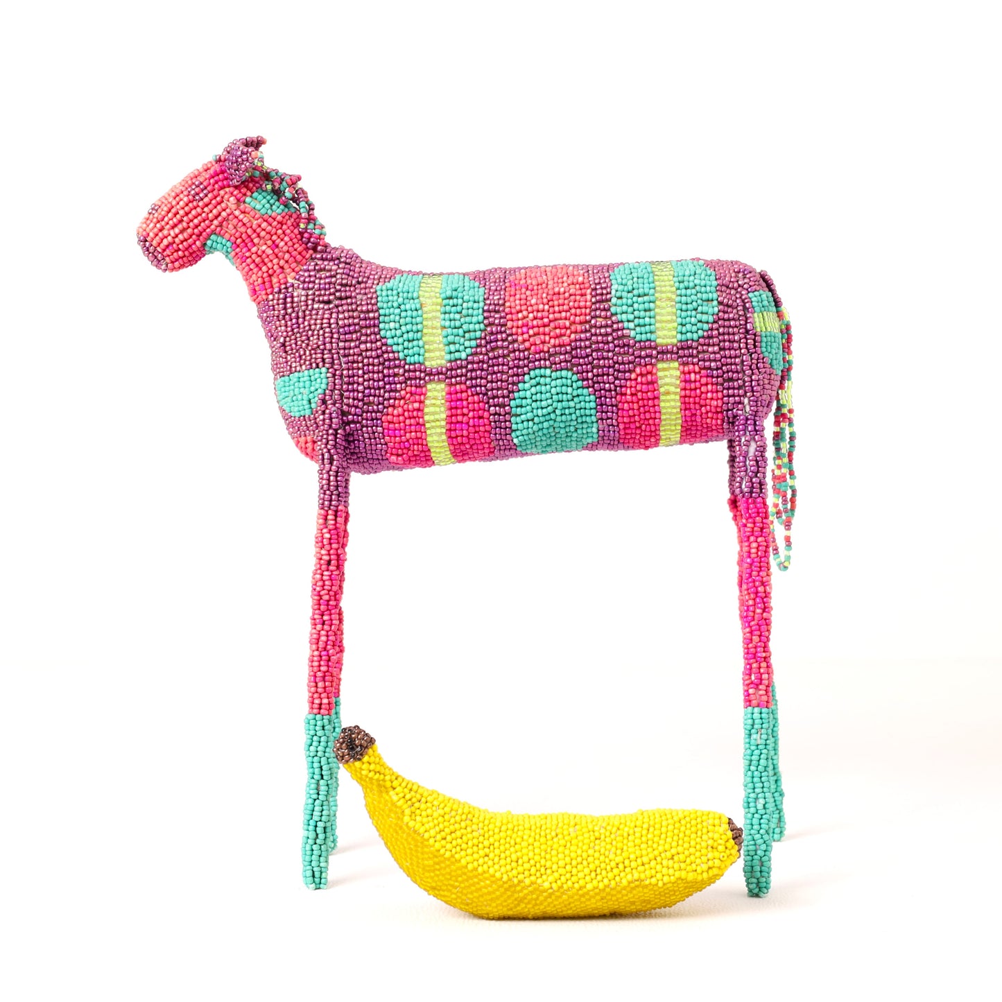 beaded zebra art