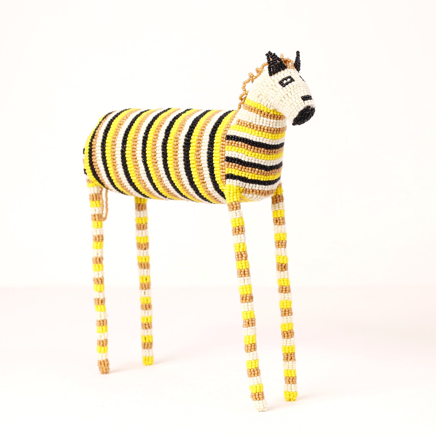 beaded zebra art