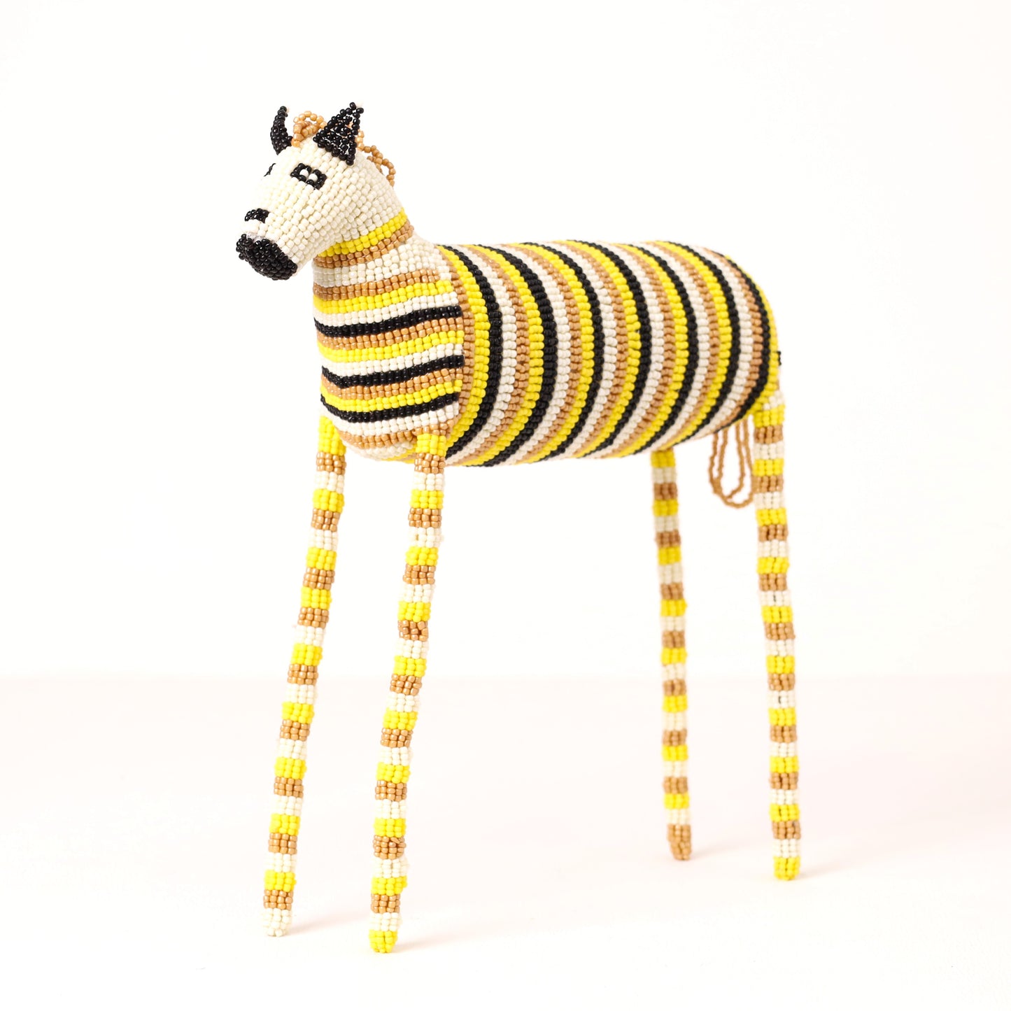 beaded zebra art