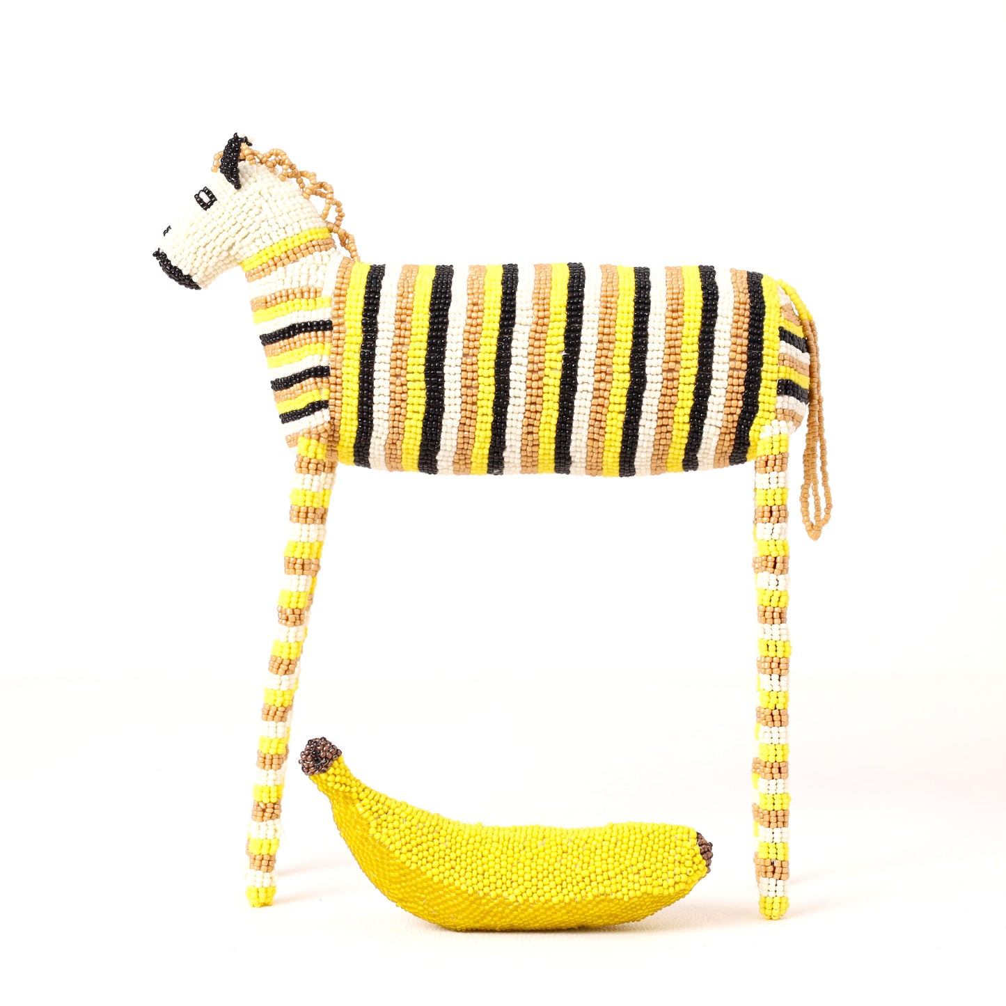 beaded zebra art
