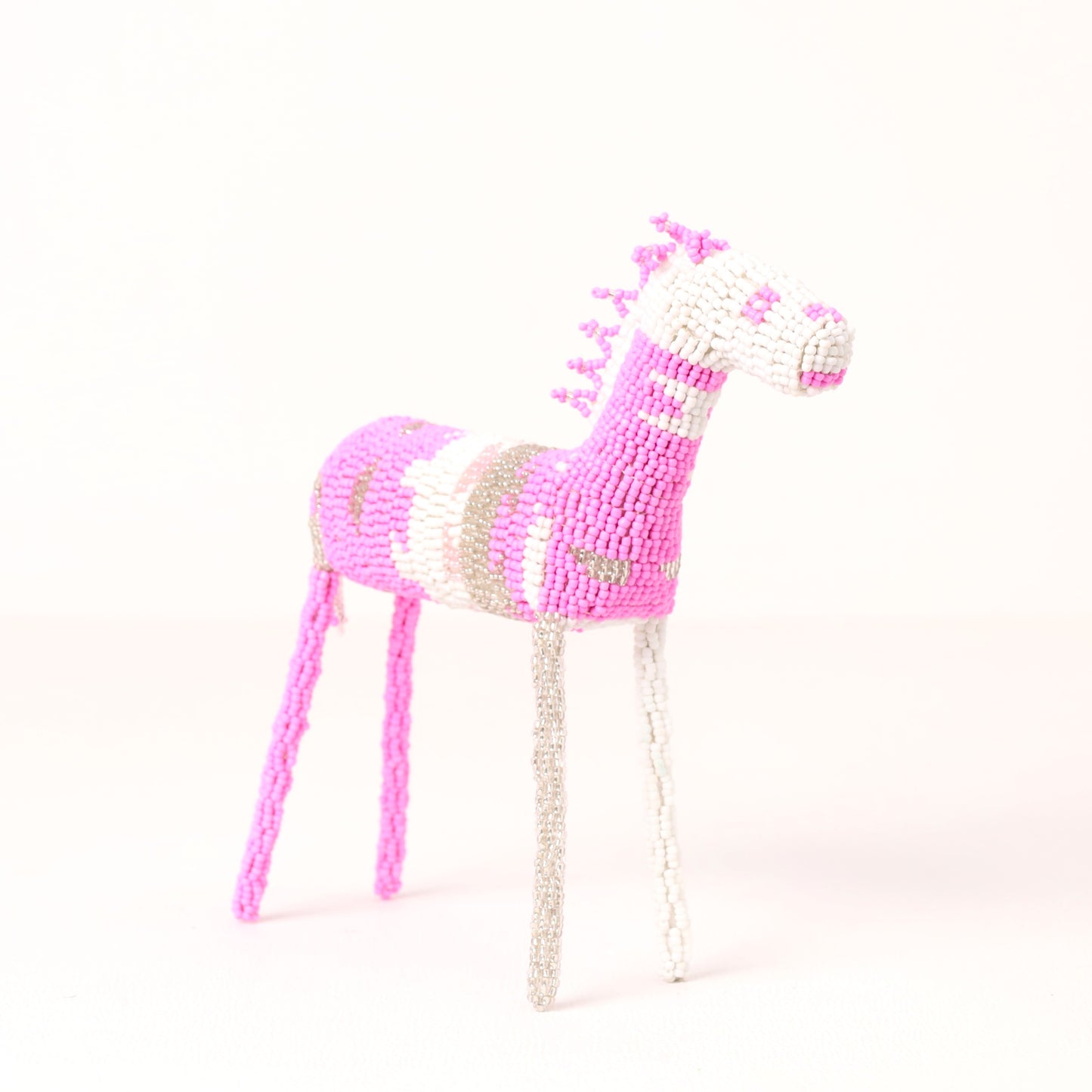 beaded zebra art