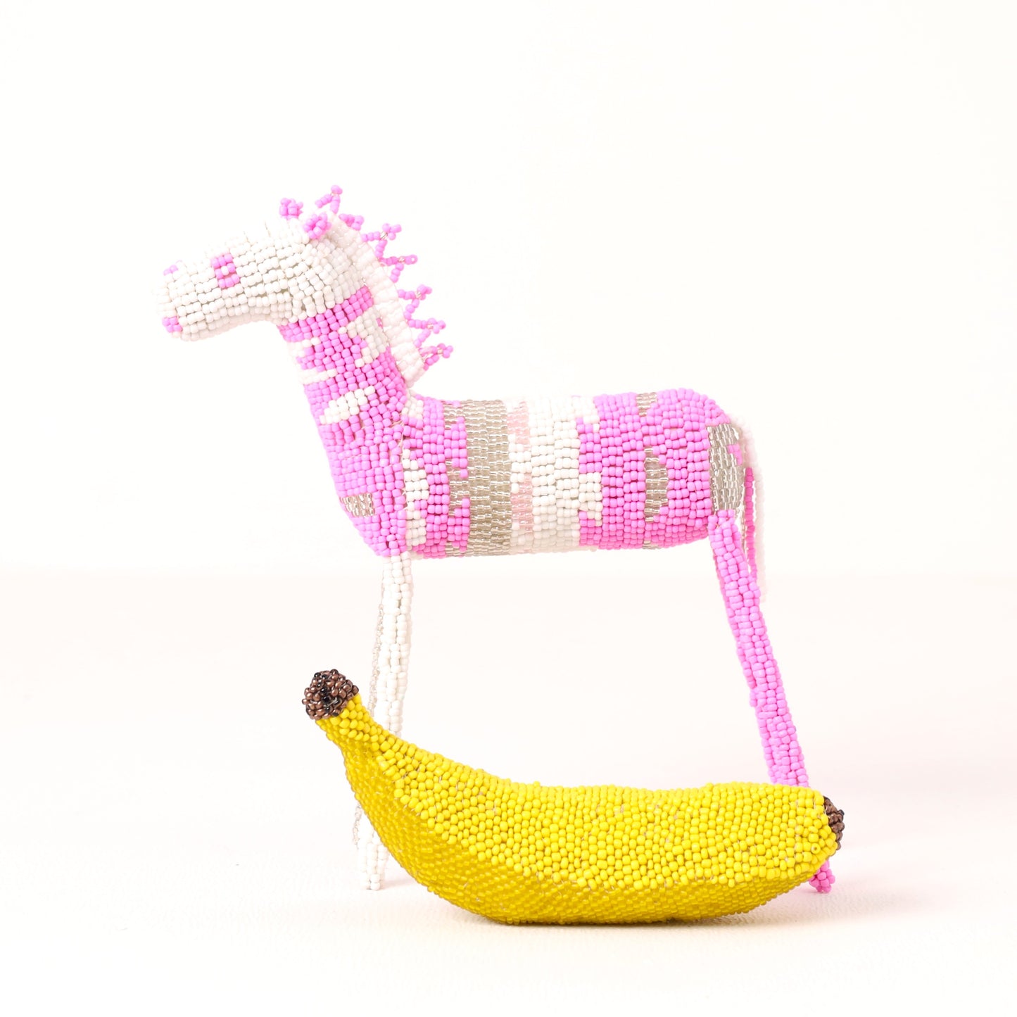 beaded zebra art
