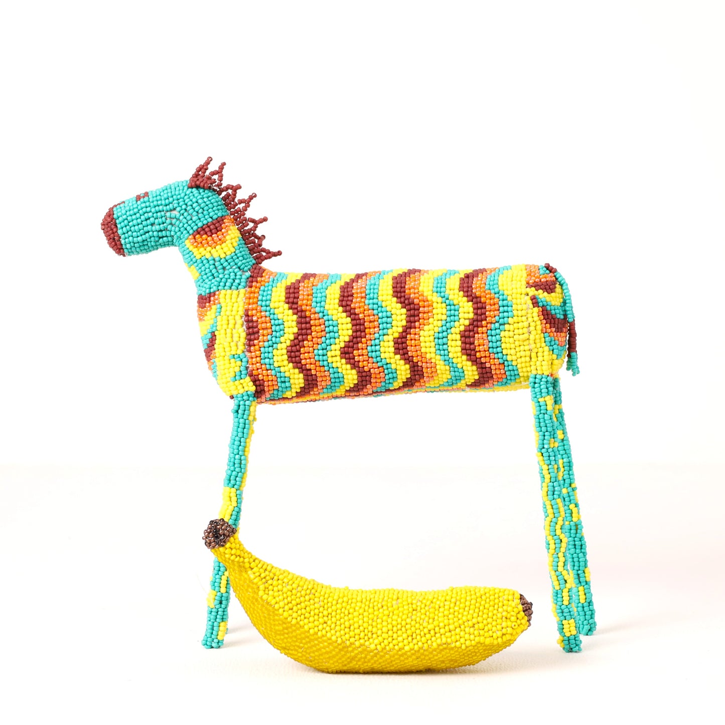 beaded zebra art