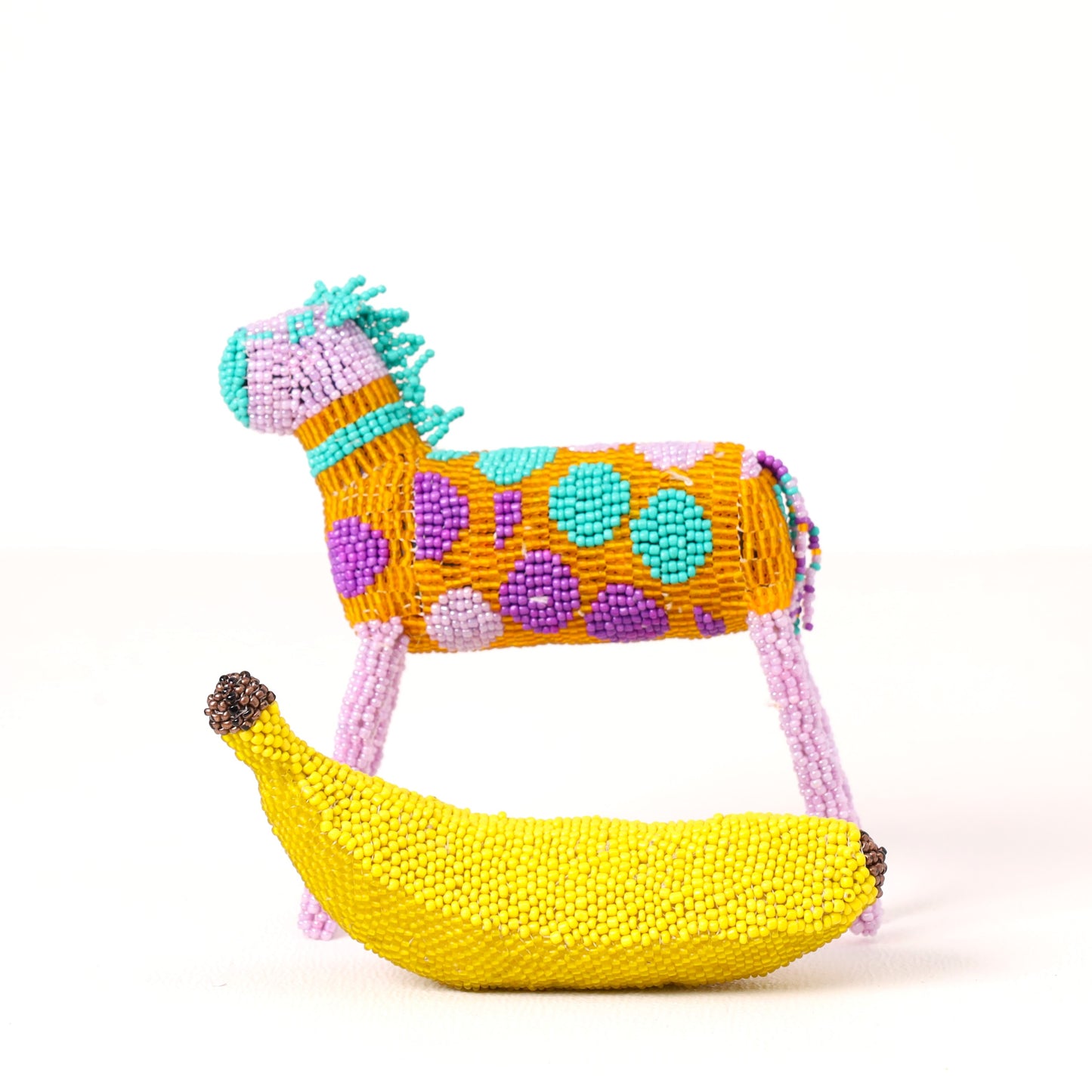 beaded zebra art