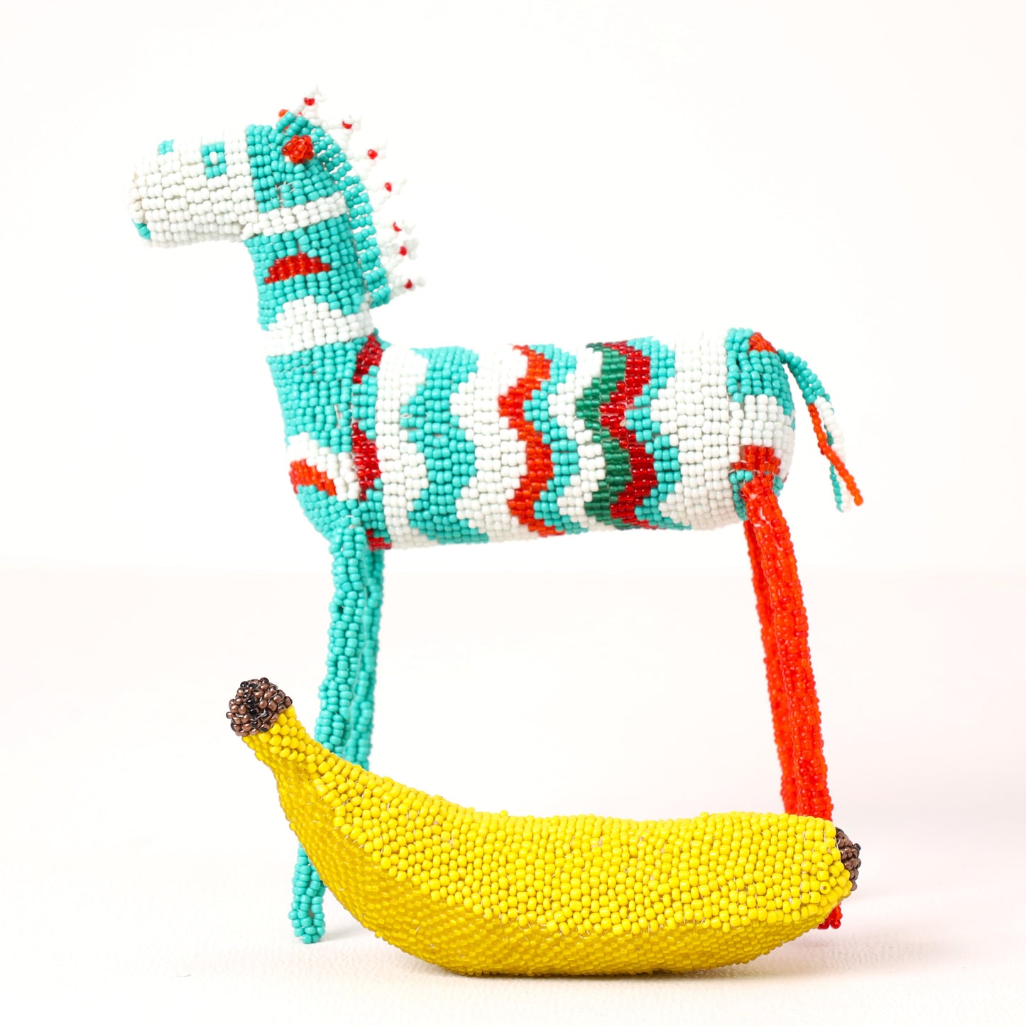 beaded zebra art