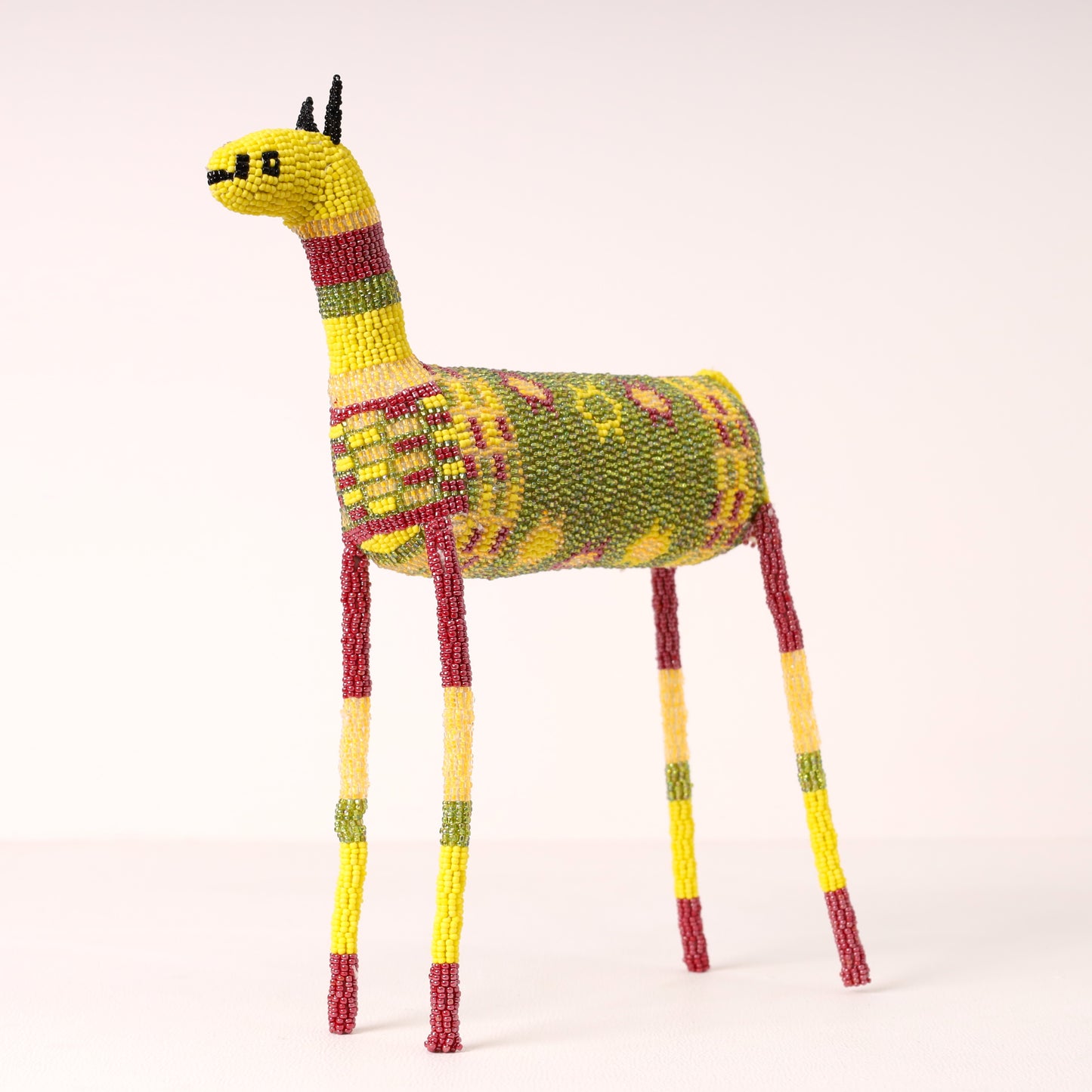 Handmade African beaded zebra sculpture
